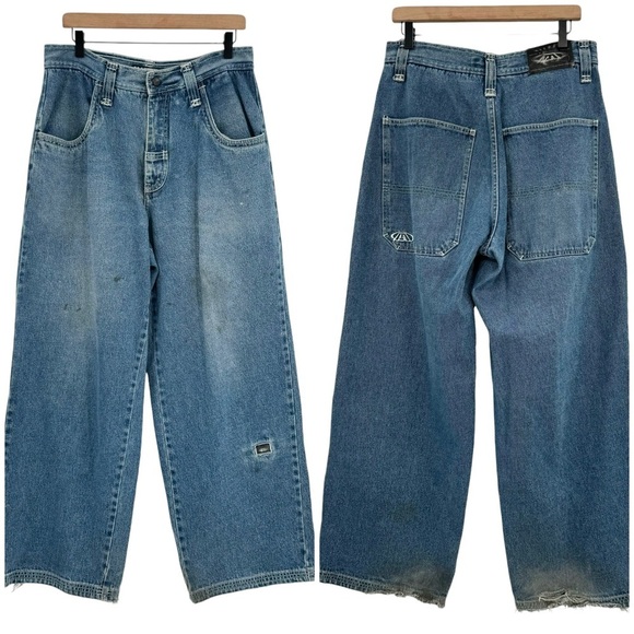Rare Vintage 90s Macgear Jeans Skater Rave Hip Hop Wide Leg Baggy | 32” x 30” - Picture 1 of 13